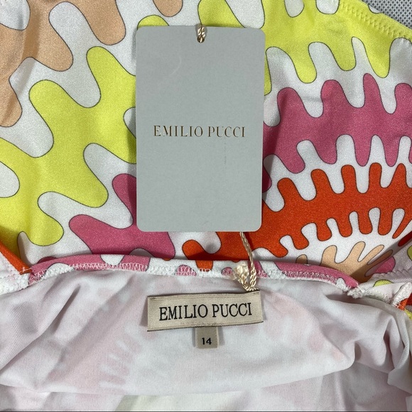 NWT Emilio Pucci Teen Girls Abstract Print Ruffle One Piece Swimsuit - Picture 9 of 17